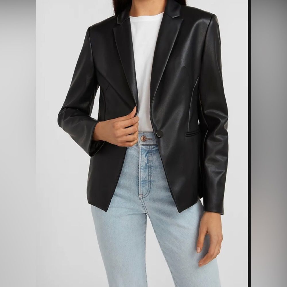 Vegan Express Leather Blazer size Small never worn